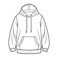 a hoodie is drawn in outline style vector