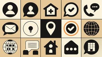 a set of icons for social media and communication vector