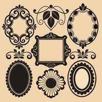set of vintage frames and frames vector