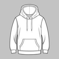 an outline drawing of a hoodie vector