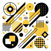 abstract geometric pattern with black and yellow colors vector