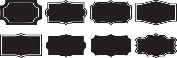 a set of black and white frames with different shapes vector