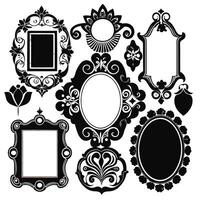 set of vintage frames and frames with floral designs vector