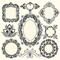 set of vintage frames and borders vector