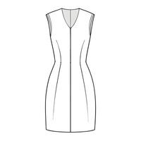 a drawing of a dress with a front view vector