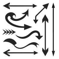 various arrows and arrows set on a white background vector