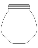 Outline jar with extended bottom, outline of storage container in linear style vector