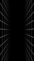 Perspective grid moving loop animation black and white vertical background video