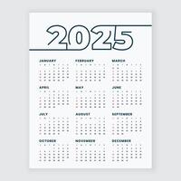 2025 monthly canvas calendar template vector