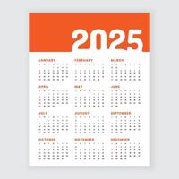 2025 monthly canvas calendar template design vector