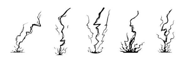 Set of Lightning Bolt Illustrations vector