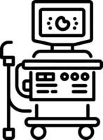 Ultrasound machine icon in line style vector