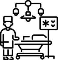 A line icon of an operating room vector