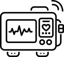A linear icon of ecg machine vector