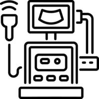 A line icon of an ultrasound device vector