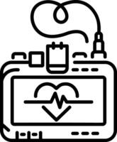 A linear icon of pacemaker machine vector