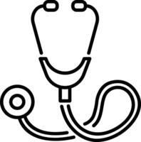 A linear icon of a stethoscope vector