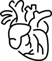 A linear icon of a heart vector