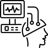 Eeg machine icon in line style vector