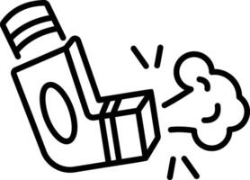 Inhaler icon in linear style vector