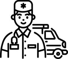 Paramedic icon in linear style vector