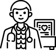 Radiologist icon in line style vector