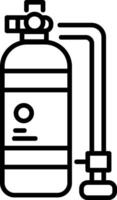 Oxygen cylinder icon in line style vector