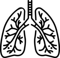 Lungs icon in linear style vector