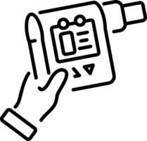A linear icon of a spirometer vector