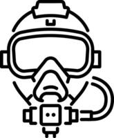 Oxygen mask icon in linear style vector