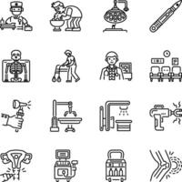 Collection of Linear Style Doctor Icons vector