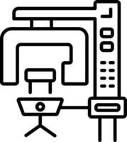 Cone beam machine icon in linear style vector