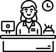 Hospital receptionist icon in line style vector