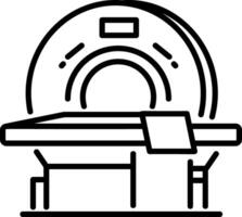 A linear icon of mri machine vector