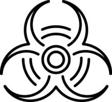 A line icon of biohazard symbol vector