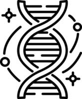Dna helix icon in linear style vector
