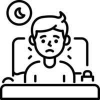 A line icon of a person having insomnia vector