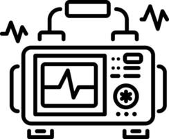 Defibrillator machine icon in line style vector