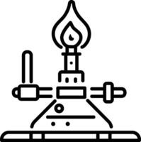 A linear icon of a bunsen burner vector
