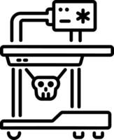 A line icon of a bone scanner vector