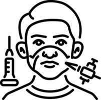 Nose surgery icon in linear style vector