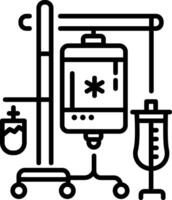 A line icon of an iv stand vector