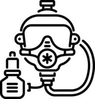 Anesthesia mask icon in line style vector