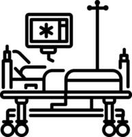 A linear icon of a care unit vector