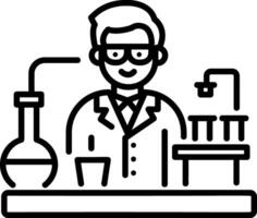 A line style icon of a lab technician vector