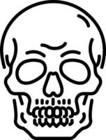 A linear icon of a human skull vector