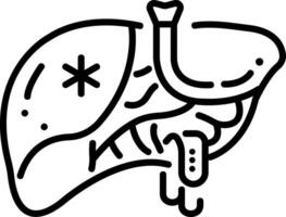 Liver icon in linear style vector