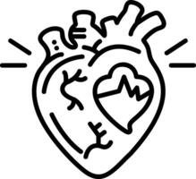Heart attack icon in line style vector