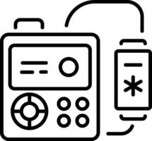 Insulin pump icon in linear style vector