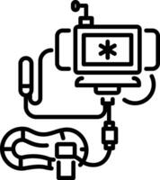 A line icon of colonoscopy device vector